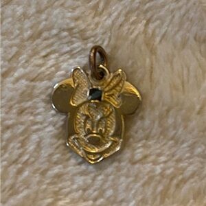Vintage 1995 Disney Minnie Mouse charm with aquamarine birthstone